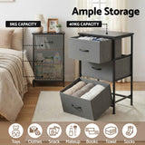 Artiss Set of 2 Chest of 3 Drawers Storage Dresser Tallboy Grey