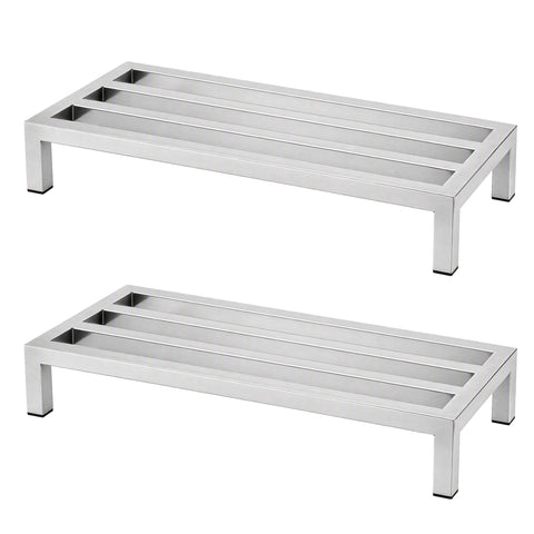 Giantz 60x35cm Dunnage Rack 2-Pack Stainless Steel Kitchen Floor Stand