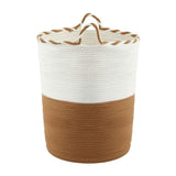 Artiss Woven Laundry Basket with handles Foldable White & Brown