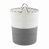 Artiss Woven Laundry Basket with handles Foldable White & Grey