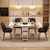 Artiss Dining Table and Chairs Set 5pcs Foldable Kitchen Furniture with 2 Drawers Black and White