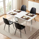 Artiss Dining Table and Chairs Set 5pcs Foldable with 2 Drawers Black and White