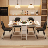 Artiss Dining Table and Chairs Set 5pcs Foldable with 2 Drawers Black and White