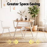 Artiss Oval Dining Table Set 3PC Space-Saving Bistro Kitchen Storage Wine Rack Natural White In Australia - Darrahopens