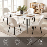 Artiss Dining Table and Chairs Set 5pcs Kitchen Furniture Marble White