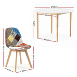 1 Artiss Dining Table and 4 Fabric Eiffel Chairs Set White