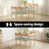 Artiss Dining Table and Chairs Set of 5 Compact Kitchen Furniture Natural Light Green