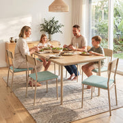 Artiss Dining Table and Chairs Set of 5 Compact Kitchen Furniture Natural Light Green