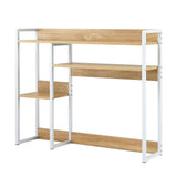 Artist Desk Organizer 2-Tier Desk Shelf 24cm Depth for Unblocked Monitor View Asymmetrical Desk Hutch Dorm for WFH & Gaming Heavy-Duty