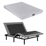 Artiss Double Bed Frame and Giselle Bedding Double Memory Foam Mattress Set, Electric Bed Base with Zero Gravity & 7 Zone Cooling Comfort for Back Pain Relief, Black & Grey,15cm Thickness
