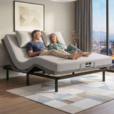 Artiss King Bed Frame and Giselle Bedding King Memory Foam Mattress Set, Electric Bed Base with Zero Gravity & 7 Zone Cooling Comfort for Back Pain Relief, Black & Grey, 15cm Thickness
