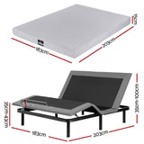 Artiss King Bed Frame and Giselle Bedding King Memory Foam Mattress Set, Electric Bed Base with Zero Gravity & 7 Zone Cooling Comfort for Back Pain Relief, Black & Grey, 15cm Thickness