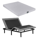 Artiss Queen Bed Frame and Giselle Bedding Queen Memory Foam Mattress Set, Electric Bed Base with Zero Gravity & 7 Zone Cooling Comfort for Back Pain Relief, Black & Grey, 15cm Thickness