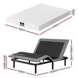 Artiss Queen size bed frame & Giselle Bedding Mattress Queen Combo, adjustable bed Base for Snoring Relief, Independent Head Foot Incline, Wireless Remote, Black,20cm Thickness