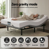 Artiss Queen size bed frame & Giselle Bedding Mattress Queen Combo, adjustable bed Base for Snoring Relief, Independent Head Foot Incline, Wireless Remote, Black,20cm Thickness
