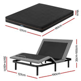 Artiss Double size bed frame with Giselle Bedding Double Mattress, adjustable bed Base Combo for Snoring Relief, Independent Head Foot Incline, Wireless Remote, Black,18cm Thickness