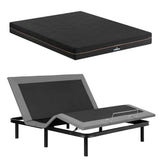 Artiss King size bed frame with Giselle Bedding King Mattress, adjustable bed Base Combo for Snoring Relief, Independent Head Foot Incline, Wireless Remote, Black,18cm Thickness