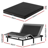 Artiss King size bed frame with Giselle Bedding King Mattress, adjustable bed Base Combo for Snoring Relief, Independent Head Foot Incline, Wireless Remote, Black,18cm Thickness