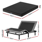 Artiss Queen size bed frame with Giselle Bedding Queen Mattress, adjustable bed Base Combo for Snoring Relief, Independent Head Foot Incline, Wireless Remote, Black,18cm Thickness