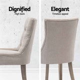 Artiss Dining Chairs Set of 4 Linen French Provincial Beige