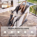 Livemor Prestige 4D Dual Mechanism Massage Chair, Full Body Zero Gravity Recliner with Extended SL Track, Body Scan, Air Compression, Waist Heating, Foot Rollers, Voice Control & Wireless Charging In Australia - Darrahopens