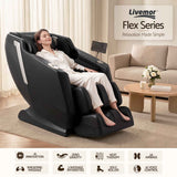 Livemor Flex Massage Chair Full Body with Heat Zero Gravity Recliner, 24 Airbags, Foot Massage, 6 Auto Programs, Voice Control, Bluetooth Speakers, Screen Control, Extendable Footrest In Australia - Darrahopens