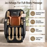 Livemor Flex Massage Chair Full Body with Heat Zero Gravity Recliner, 24 Airbags, Foot Massage, 6 Auto Programs, Voice Control, Bluetooth Speakers, Screen Control, Extendable Footrest In Australia - Darrahopens