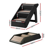 i.Pet Dog Ramp 3 Steps Pet Stairs For Bed Sofa Car Foldable Portable Ladder Black In Australia - Darrahopens