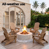 Gardeon Folding Sun Lounger Adirondack Chair Outdoor Lounge Setting HDPE Recliner Footrest Khaki In Australia - Darrahopens