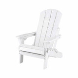 Gardeon Folding Sun Lounger Adirondack Chair Outdoor Lounge Setting HDPE Recliner Footrest White In Australia - Darrahopens