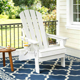 Gardeon Outdoor Chairs Folding Adirondack Beach Chair HDPE Sun Lounge Patio Furniture Garden White