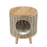 Gardeon Coffee Side Table Wicker Steel Desk Pet Bed Storage Outdoor Furniture