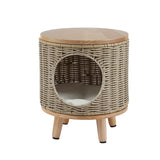 Gardeon Coffee Side Table Wicker Steel Desk Pet Bed Storage Outdoor Furniture
