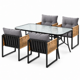 Gardeon 5PC Outdoor Dining Set 140CM Table and Chairs Patio Furniture Garden Cushion