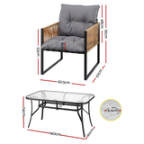 Gardeon 5PC Outdoor Dining Set 140CM Table and Chairs Patio Furniture Garden Cushion