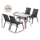 Gardeon 5PC Outdoor Dining Set Table and Chairs Patio Furniture Bistro Set Garden Black In Australia - Darrahopens