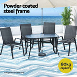 Gardeon 5PC Outdoor Dining Set Table and Chairs Patio Furniture Bistro Set Garden Black In Australia - Darrahopens