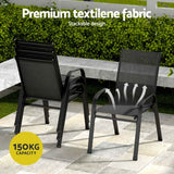 Gardeon 5PC Outdoor Dining Set Table and Chairs Patio Furniture Bistro Set Garden Black In Australia - Darrahopens