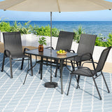 Gardeon 5PC Outdoor Dining Set Table and Chairs Patio Furniture Bistro Set Garden Black