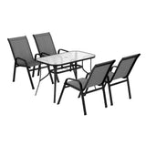 Gardeon 5PC Outdoor Dining Set Table and Chairs Patio Furniture Bistro Set Garden Grey In Australia - Darrahopens