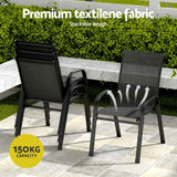 Gardeon 7PC Outdoor Dining Set Table and Chairs Patio Furniture Garden Bistro Set Black In Australia - Darrahopens