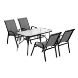 Gardeon 5PC Outdoor Dining Set Table and Chairs Patio Furniture Bistro Set Garden Grey In Australia - Darrahopens