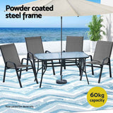 Gardeon 5PC Outdoor Dining Set Table and Chairs Patio Furniture Bistro Set Garden Grey In Australia - Darrahopens