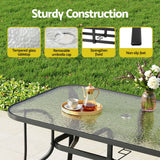 Gardeon 5PC Outdoor Dining Set Table and Chairs Patio Furniture Bistro Set Garden Grey In Australia - Darrahopens
