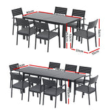 Gardeon Outdoor Dining Set 9PCS Aluminum Extendable Table Chairs Patio Furniture In Australia - Darrahopens