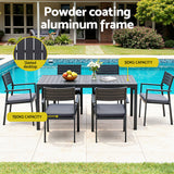 Gardeon Outdoor Dining Set 9PCS Aluminum Extendable Table Chairs Patio Furniture In Australia - Darrahopens