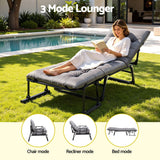 Gardeon 3-in-1 Sun Lounger Folding Camping Chair Adjustable Recliner Patio Furniture for Office Nap, Poolside In Australia - Darrahopens