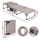 Gardeon Sun Lounger 5 Position Folding Tanning Chair with Face Hole Khaki In Australia - Darrahopens