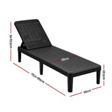Gardeon Sun Lounge Adjustable Lounger Patio Outdoor Furniture Lightweight Black In Australia - Darrahopens