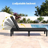Gardeon Sun Lounge Adjustable Lounger Patio Outdoor Furniture Lightweight Black In Australia - Darrahopens